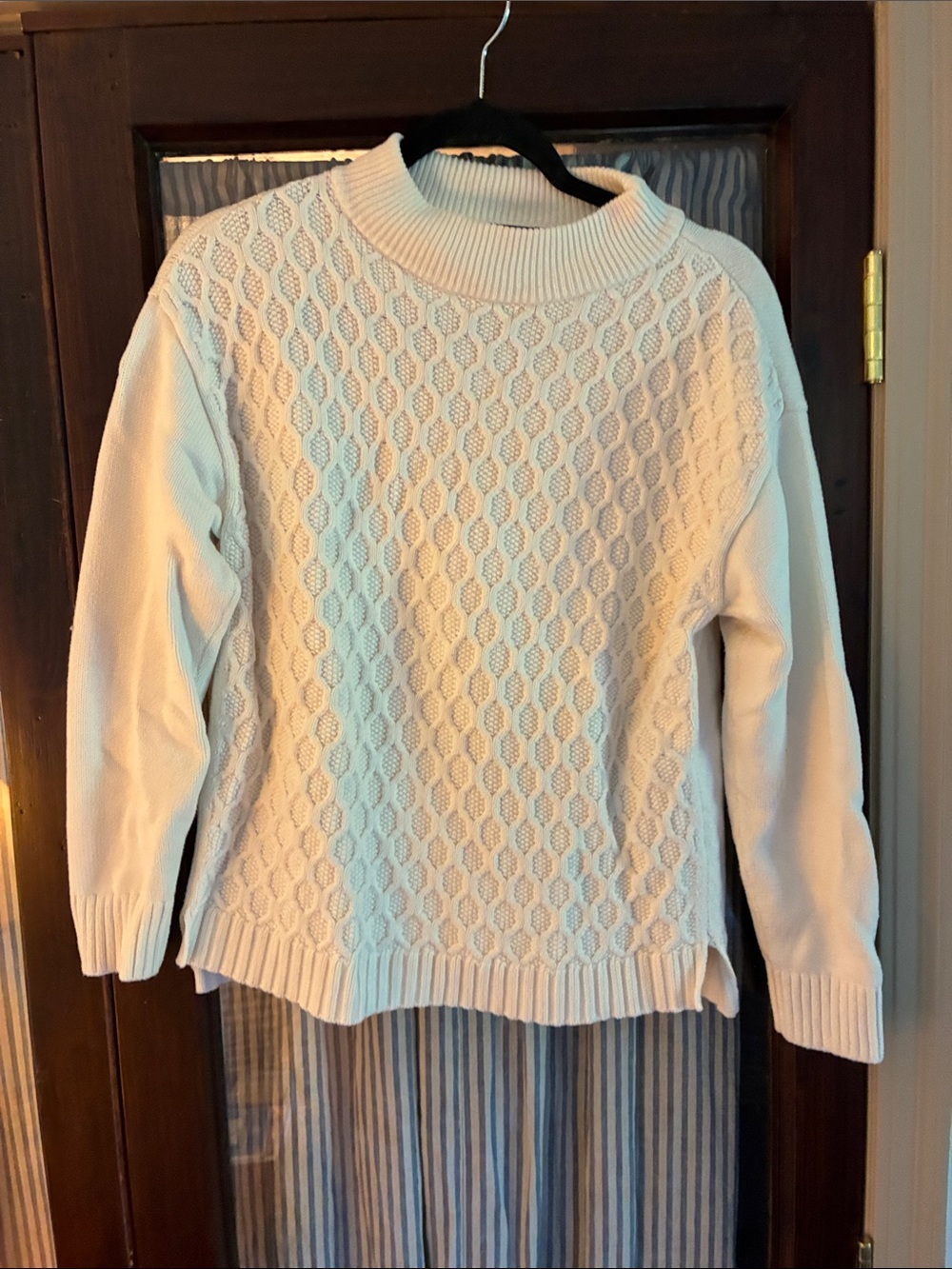 Talbots Cream Cable Cowl Sweater
